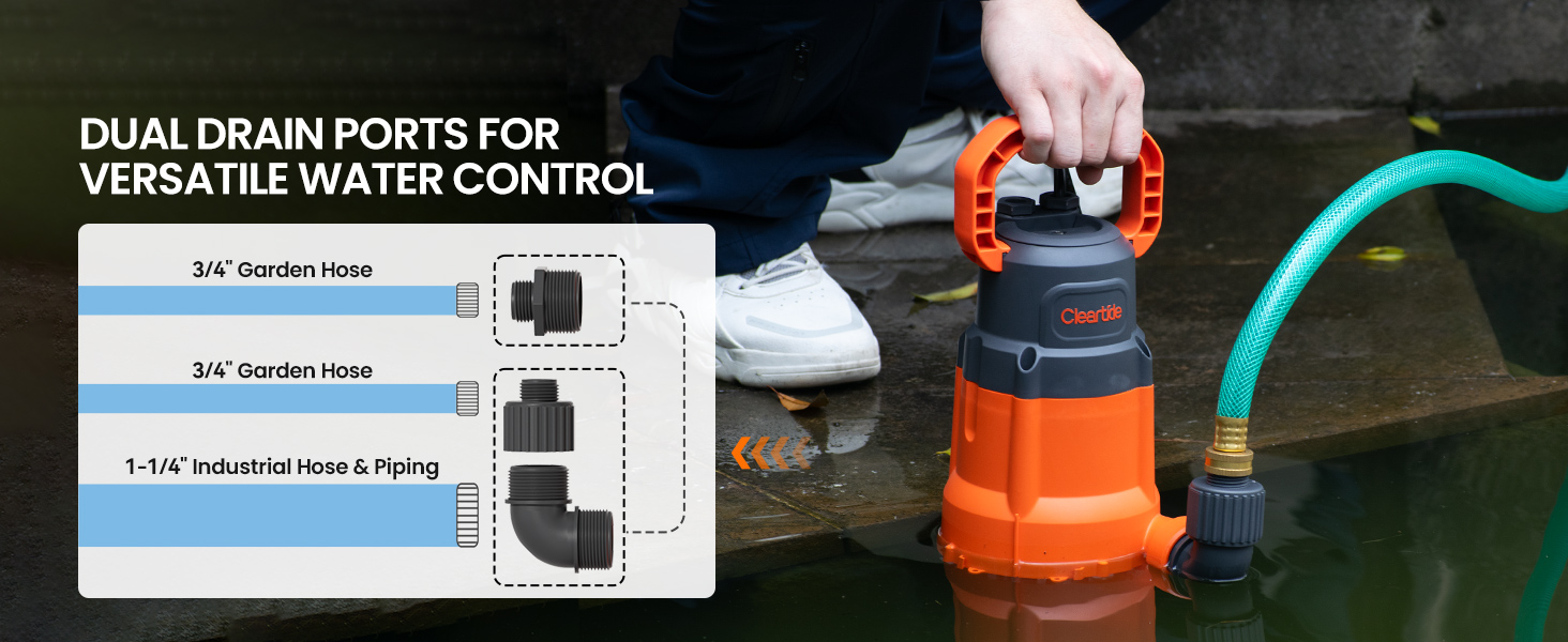 Cleartide Submersible Utility Water Pump