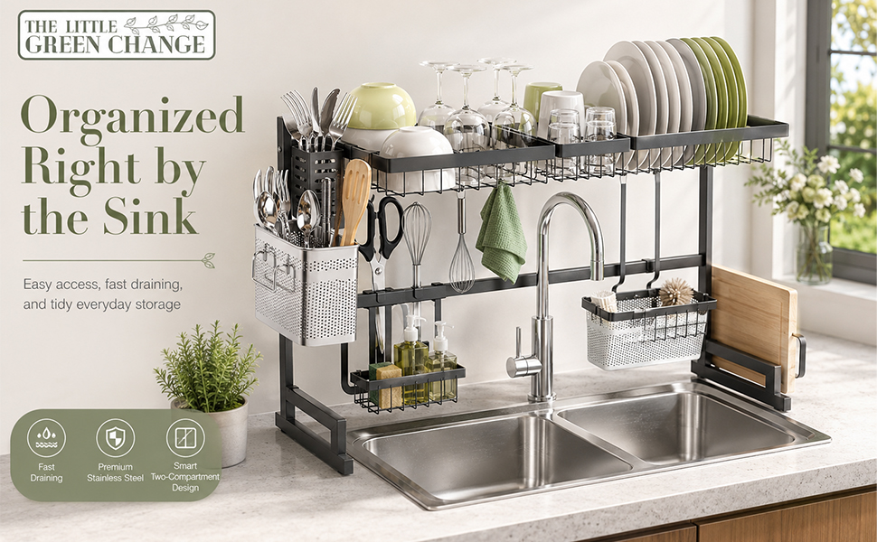 Easy access ,faxt draining ,and tidy everyday storage