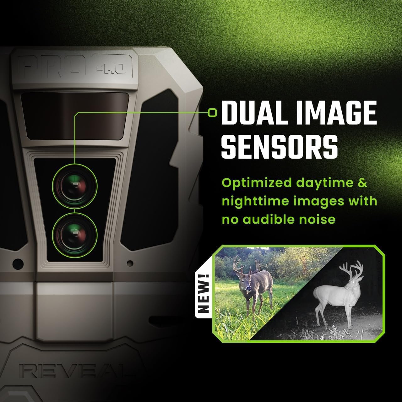 TACTACAM Reveal Pro 4.0 Cellular Trail Camera + FlexPack & Solar R5 (2PK) | Power Bundle – Night Vision, Waterproof, Dual Sensors, 4K