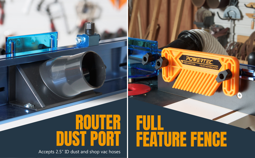 Router Dust Port, Full Feature Fence