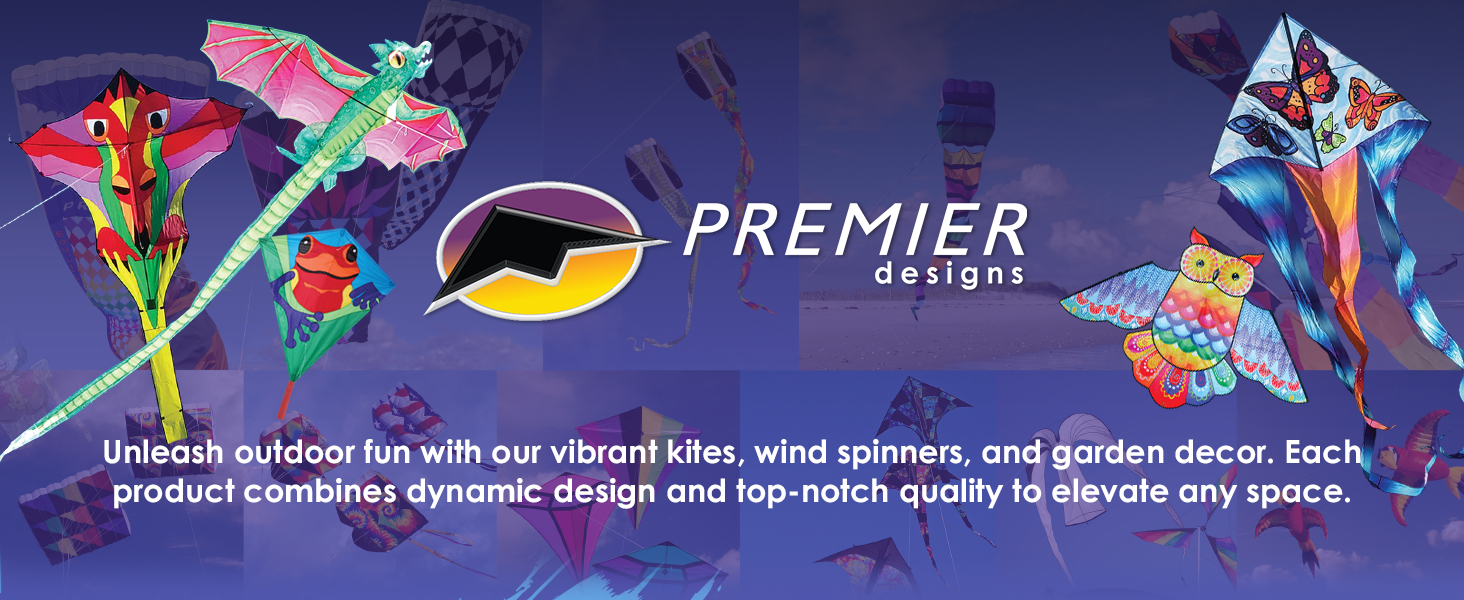 Vibrant outdoor kites, wind spinners, dynamic garden decor, Premier Designs, colorful kites
