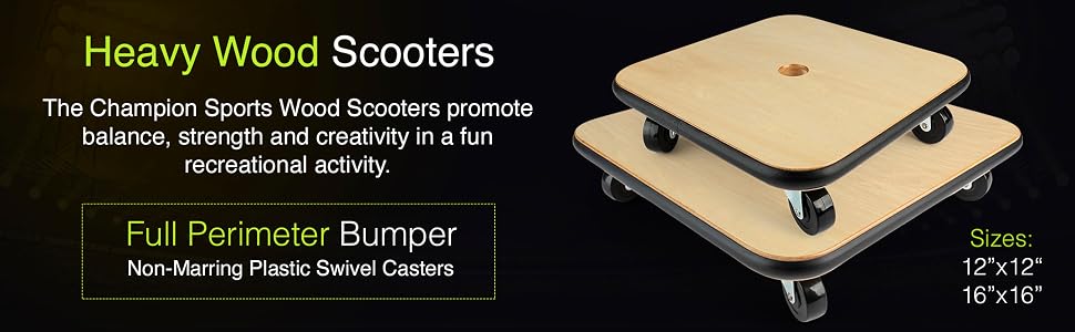 Champion Sports Scooterboards - Heavy Wood Scooterboards