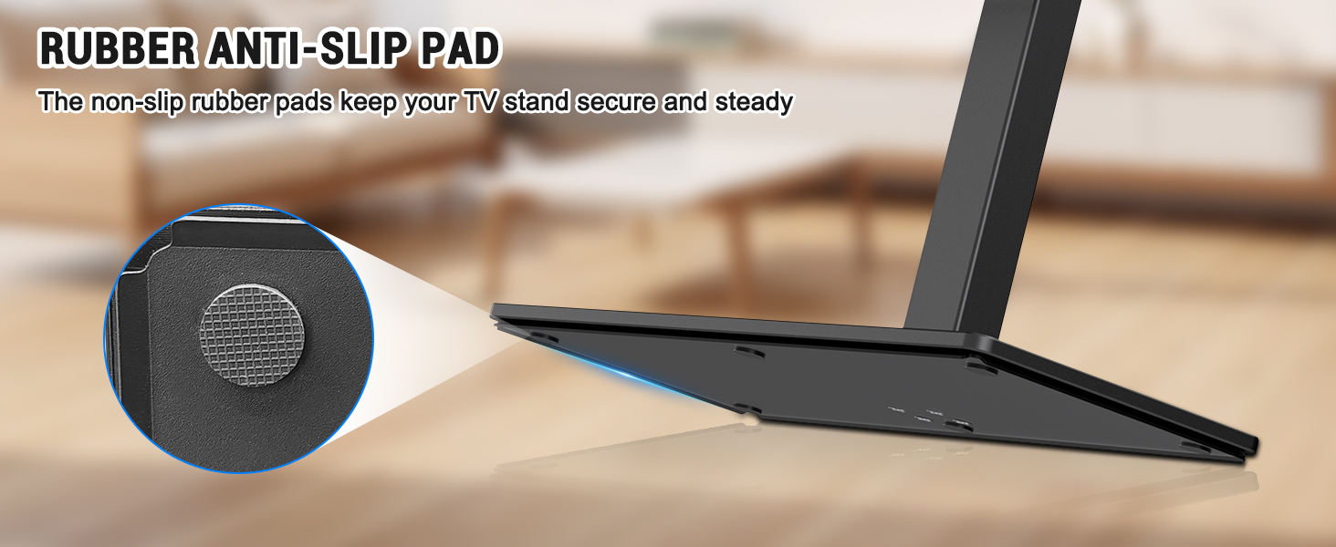 xinyao table top TV stand base with anti-slip pads to enhance the stability of the TV stand mount