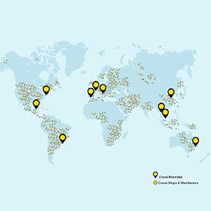 Cressi world map showing branches and distributors. Global presence in 100+ countries