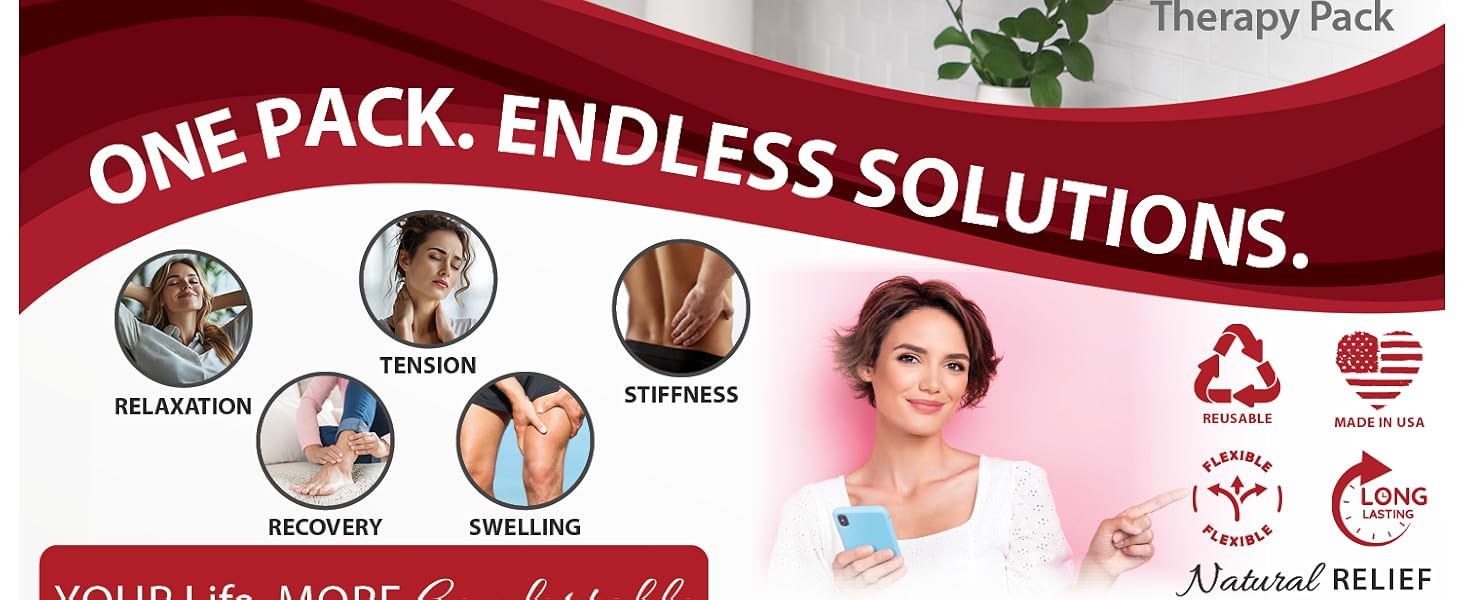 One pack, endless solutions. Relaxation, recovery, tension, swelling, stiffness. Natural relief,