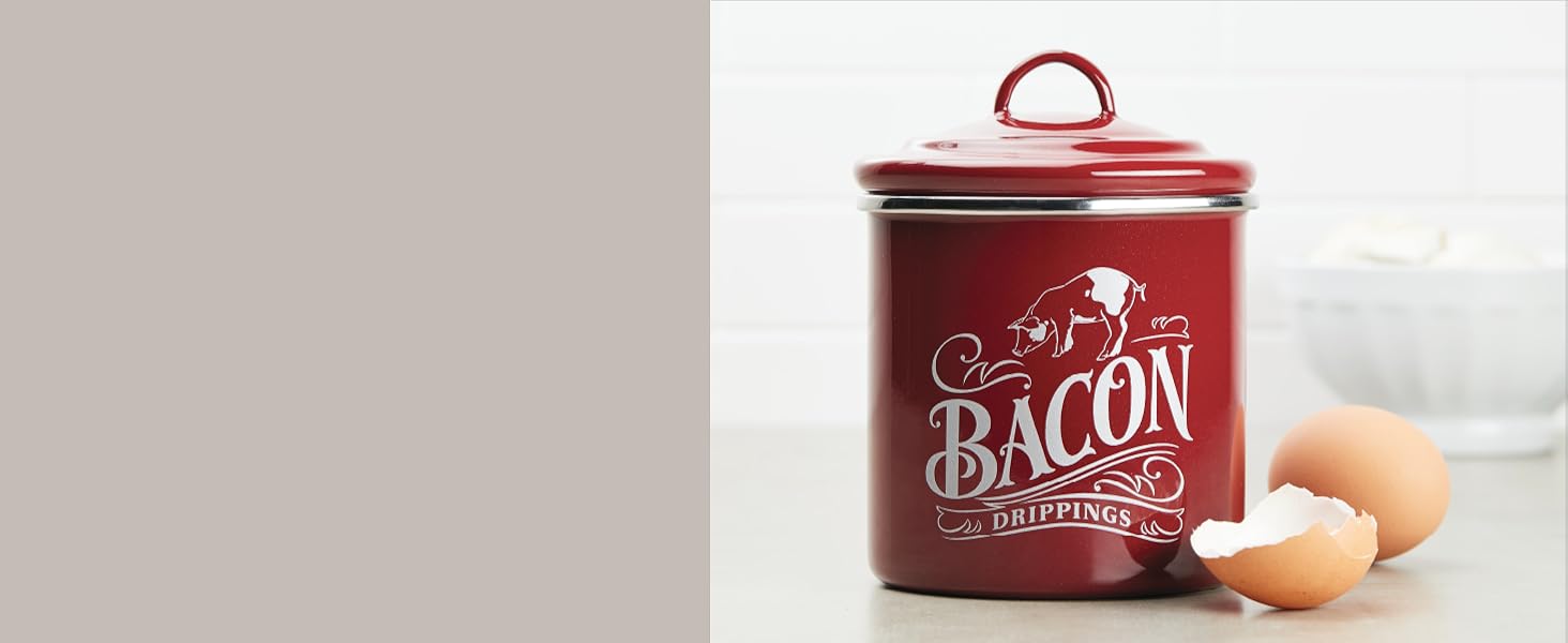 bacon grease can, bacon grease tin, grease container
