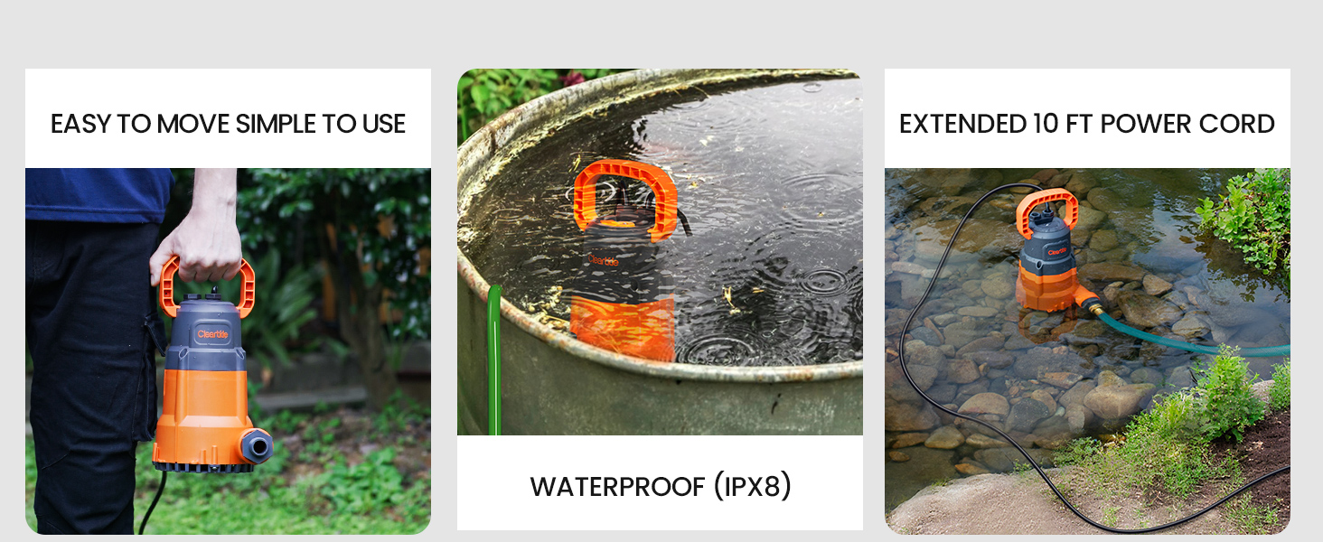Cleartide Submersible Utility Water Pump
