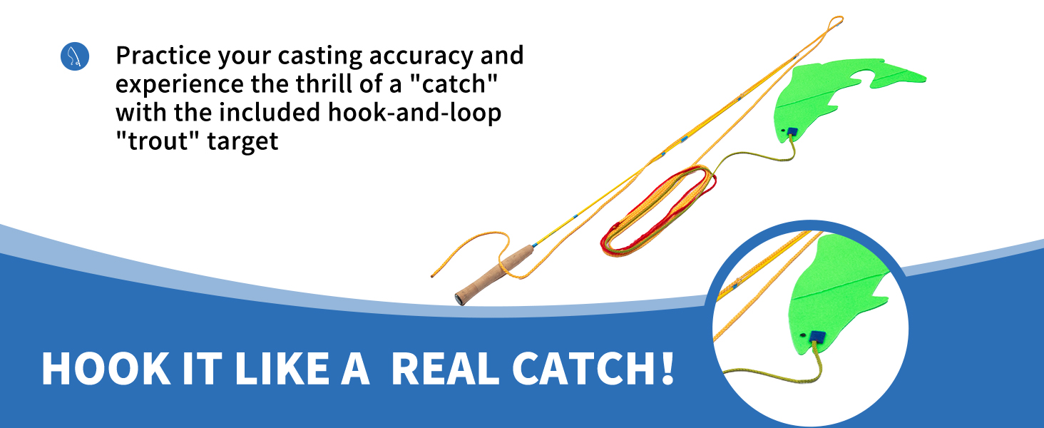 praice fly rod with trout target