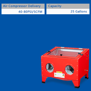 25 Gallon Bench Top Portable Sand Blaster Cabinet Kit