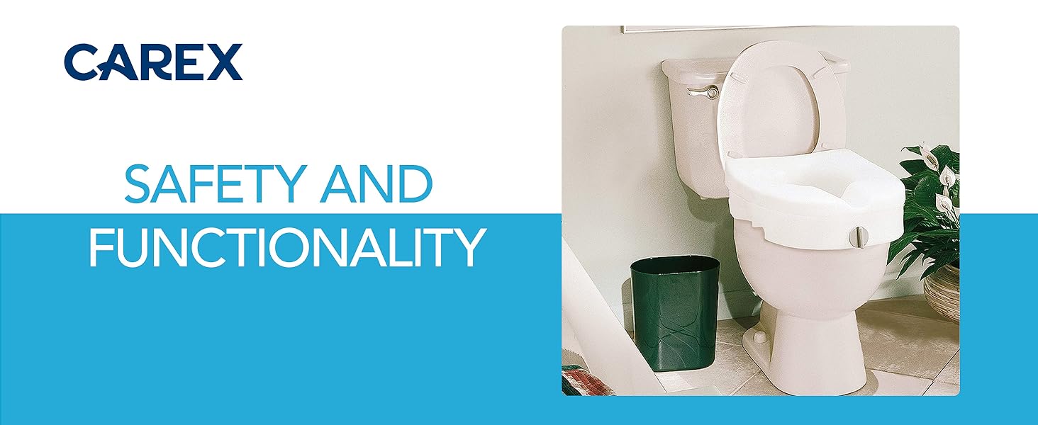 Raised Toilet Seat - 5 Inch Height Riser for Elderly and Handicap