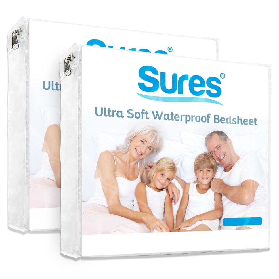 Sures Waterproof Mattress Protector - Twin XL Size Bedsheet - Fitted Machine Washable Bed Sheet - Hy