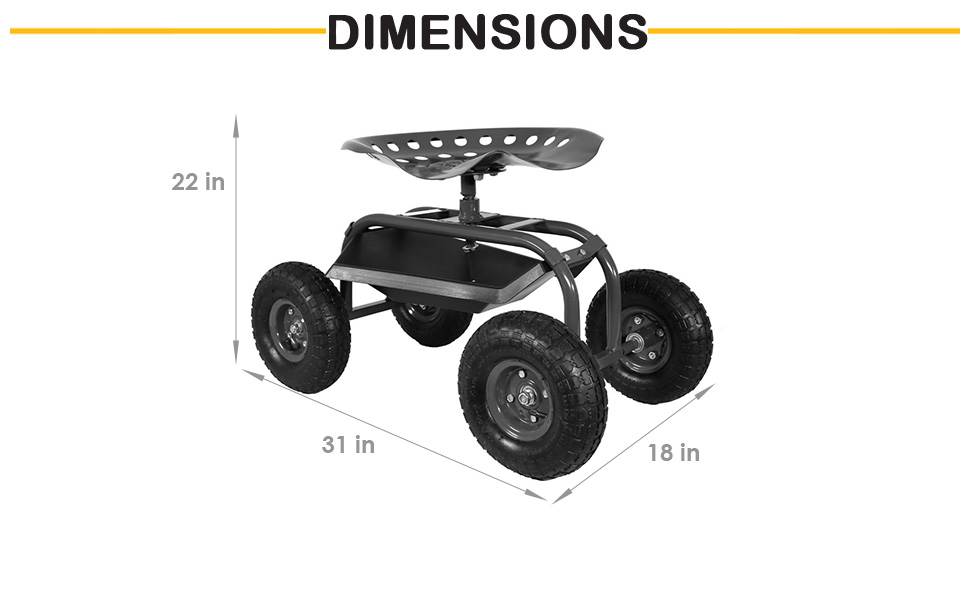 31 inches long x 18 inches wide x 22 inches high, weighs 28 pounds, 300 pound weight capacity