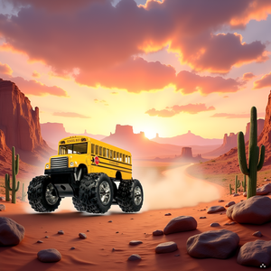 A rugged outdoor scene with the product navigating through a rocky, muddy terrain.