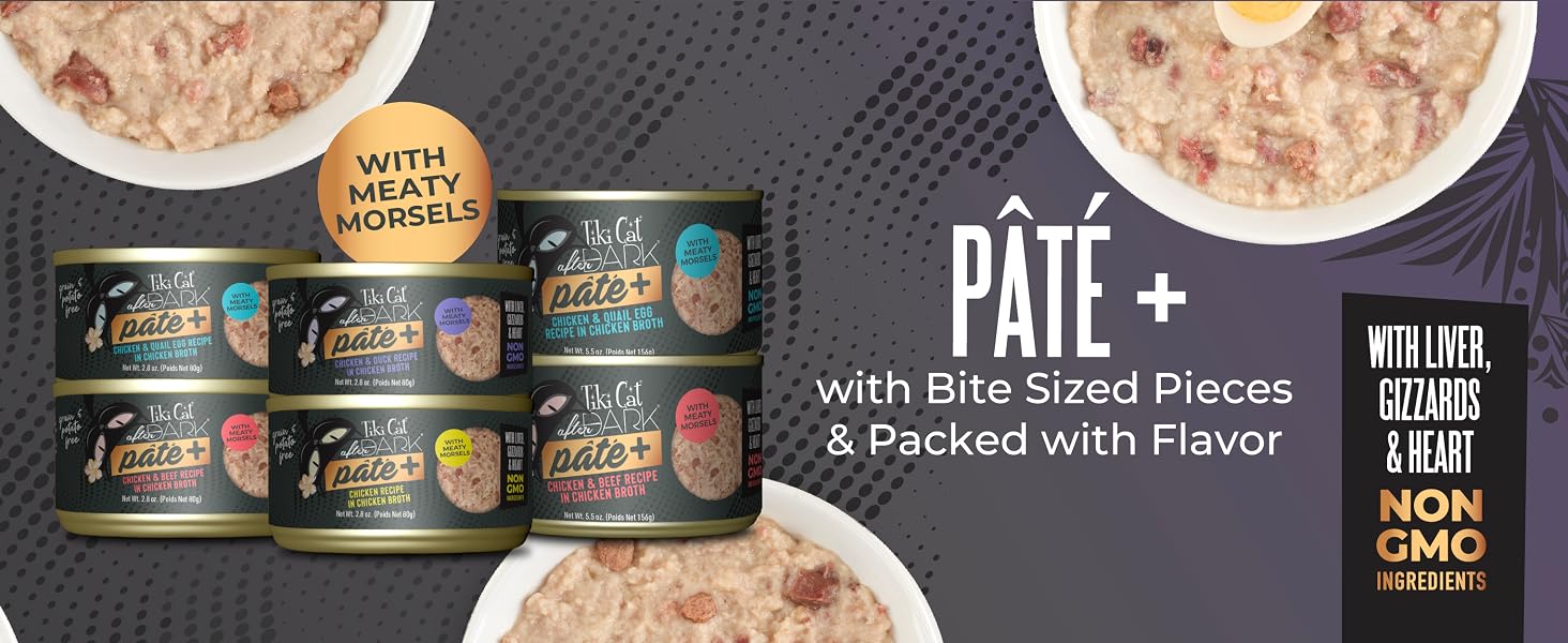 pate texture soft gentle easy to eat chunks of organ meat bite sized pieces liver gizzard heart