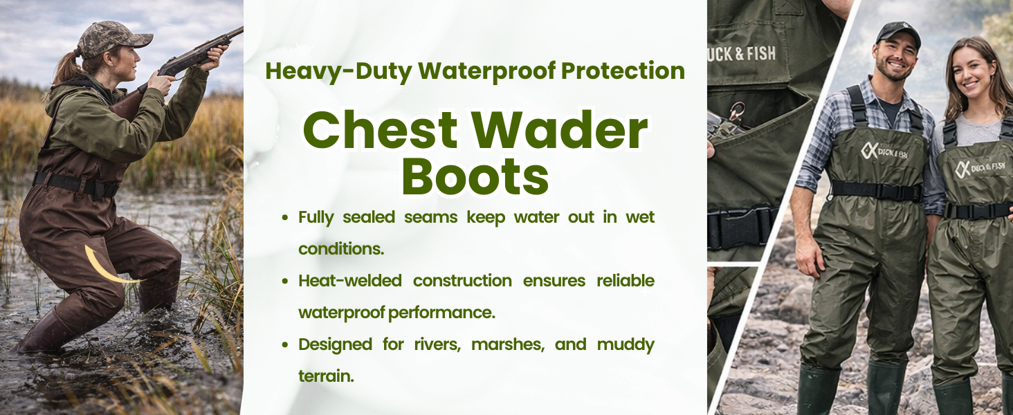duck and fish chest wader