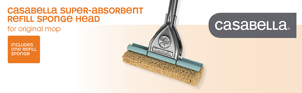casabella sponge head mop brush cleaning