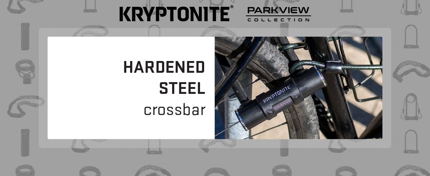 Kryptonite Parkview Mini U-Lock w/ Cable has a Hardened Steel crossbar