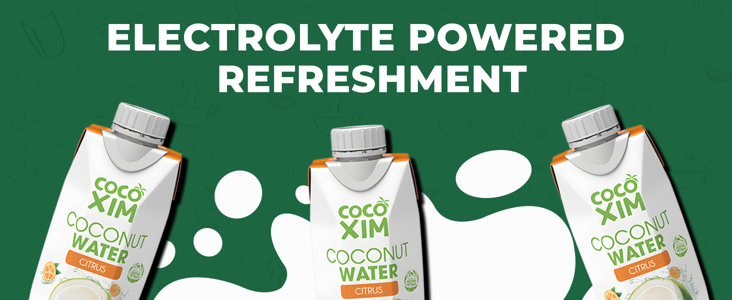 coconut water, citrus drink, natural hydration, post-workout refreshment, low calorie, clean energy