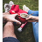 a couple drinking mate