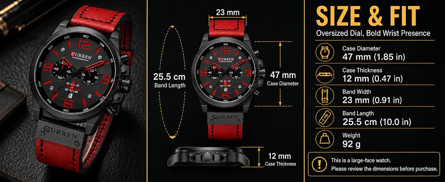 FANMIS Mens Sport Military Analog Quartz Watch Classic Chronograph