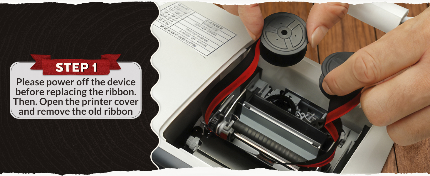desk cannon ribbon printer red and black wire clear tape black ink mini typewriter brother type