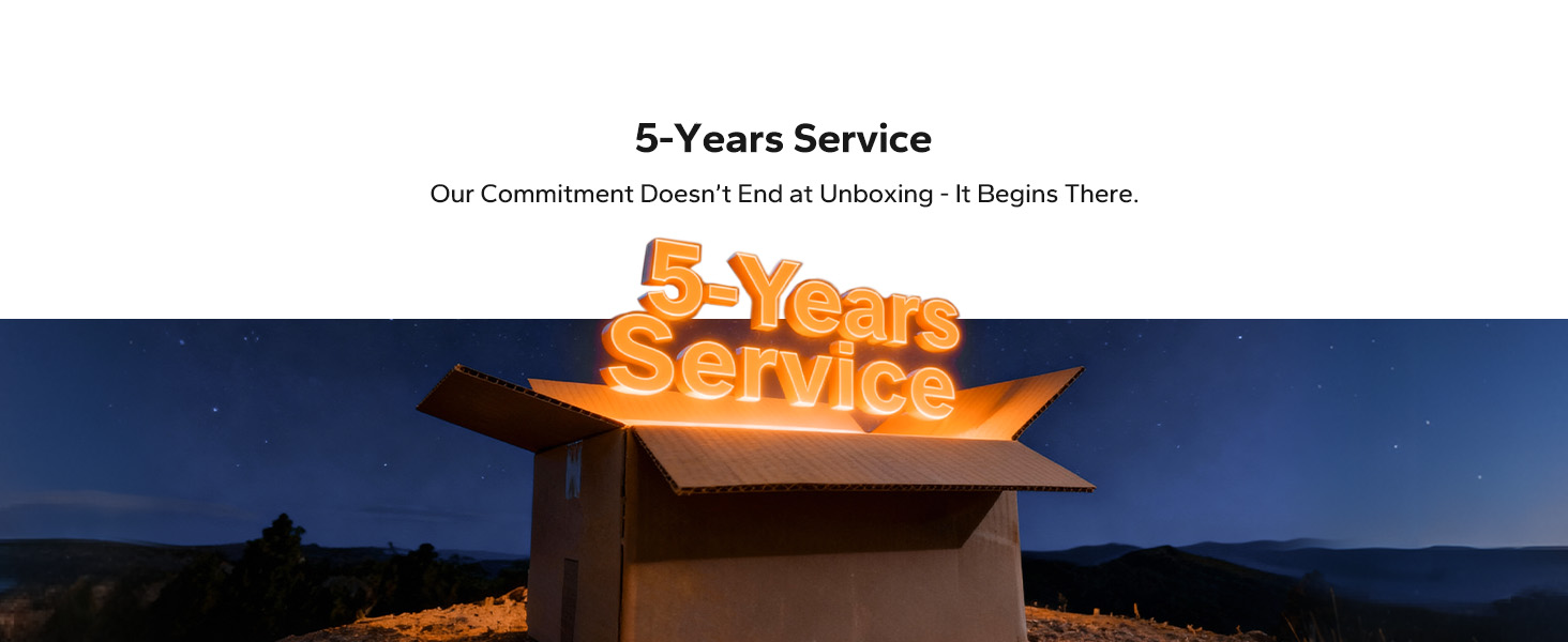 5 year service for the battery
