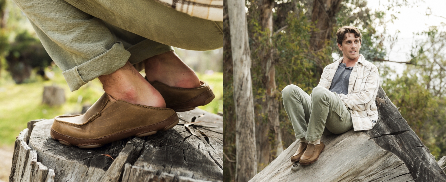 closeup of Moloā men&amp;#39;s slip-on shoes side view
