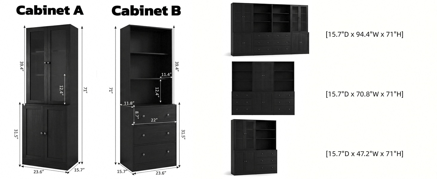 71 inhc high display cabinet wall diy