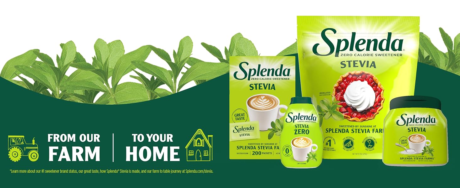Splenda Stevia Zero Calorie Sweetener Baking Drinks Sugar Replacement