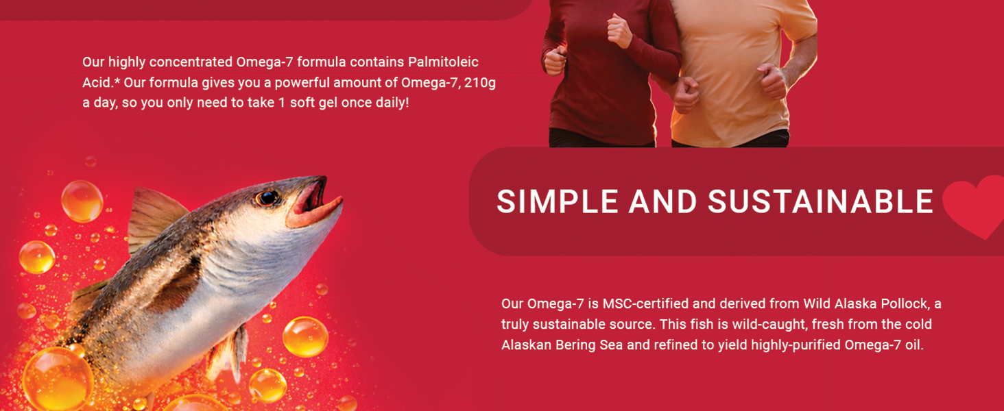 feel the power of omega 7 with our highly concentrated 210 mg formula - an innovative approach