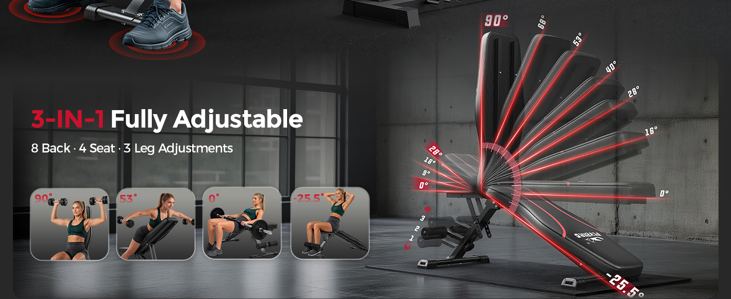 flybird adjustable weight bench workout bench press foldable bench for home gym fitness bench