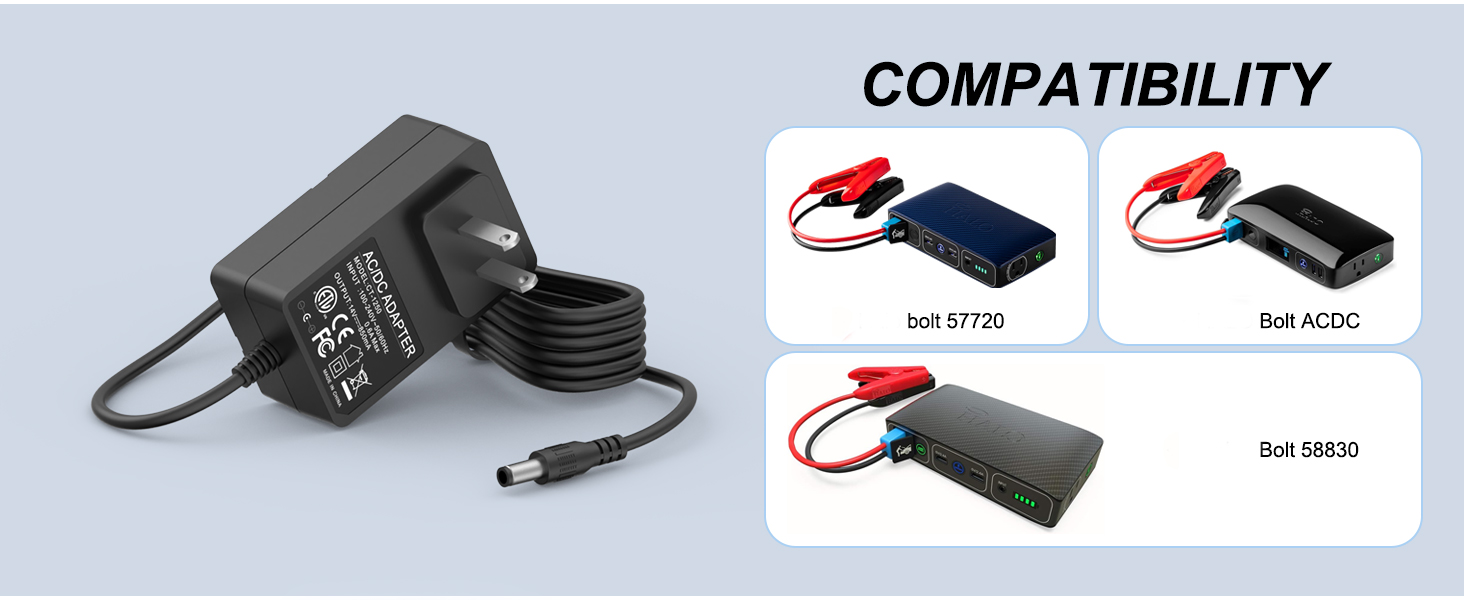 Compatible with Halo Bolt 57720,58830,1201, ACDC 58830 Air Compact Portable Car Jump Starter