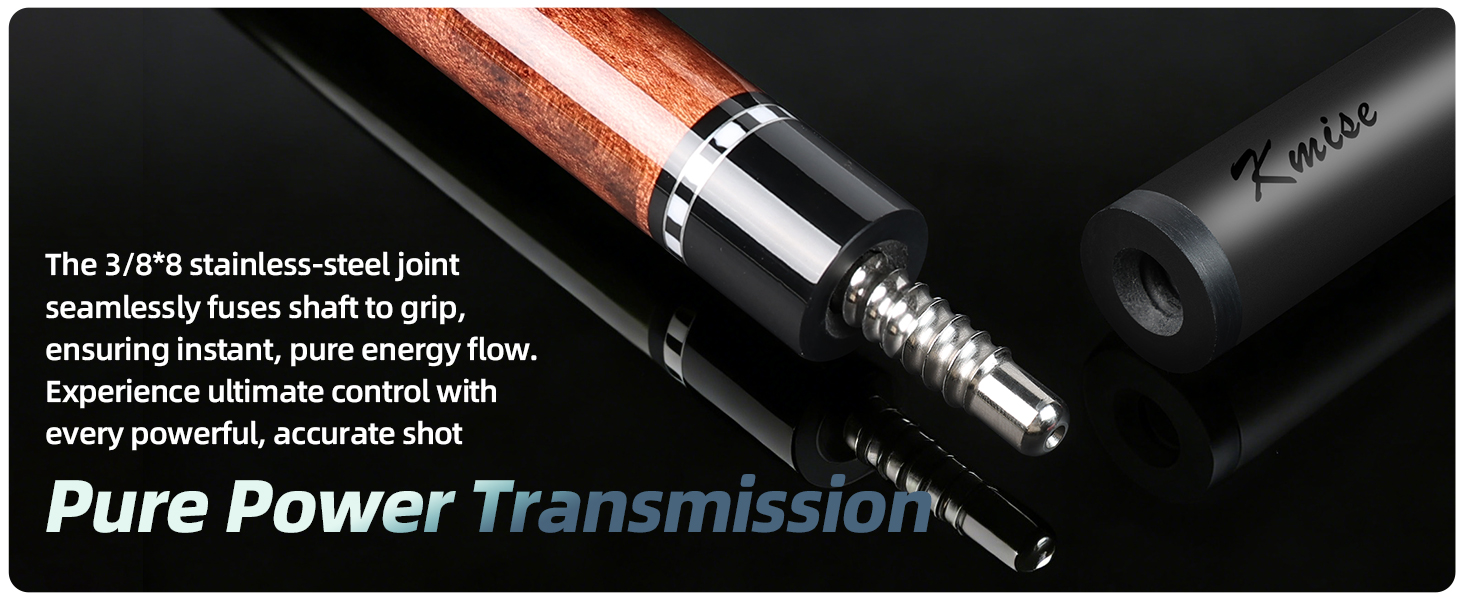 Pool table cue 3/8×8 stainless-steel joint