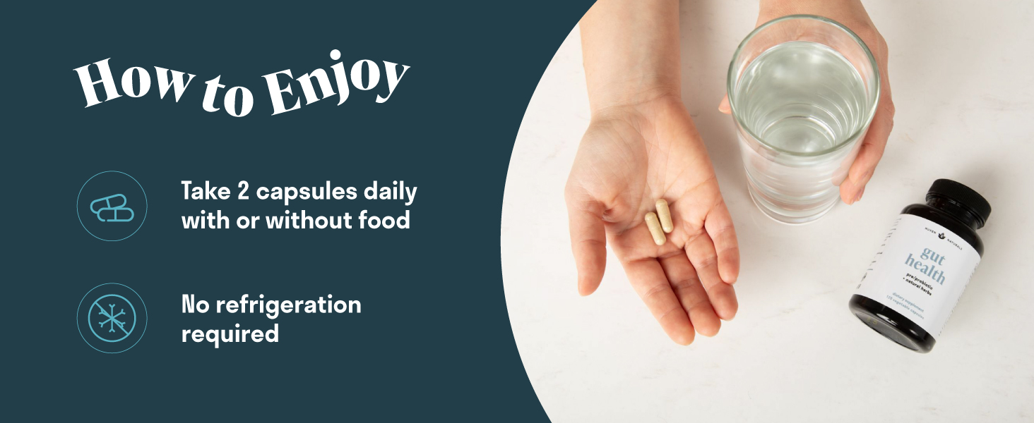 2 capsules daily, probiotics no refrigeration, 60 servings, 120 capsules, gut health supplements