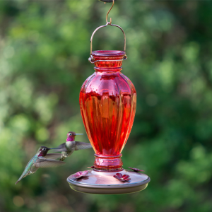 Perky-Pet Daisy Vase Vintage Glass Hummingbird Feeder