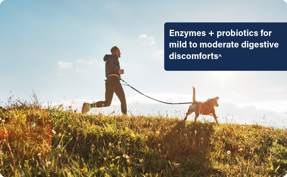 Enzymes + probiotics for mild to moderate digestive discomforts