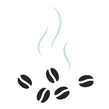 Illustration of coffee beans with smoke coming out of them.