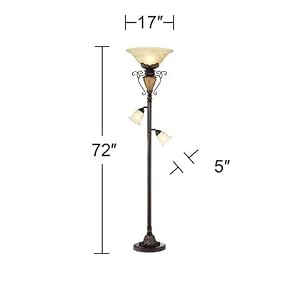 Regency Hill Ludo 72" High Bronze Crackle Tree Torchiere Floor Lamp