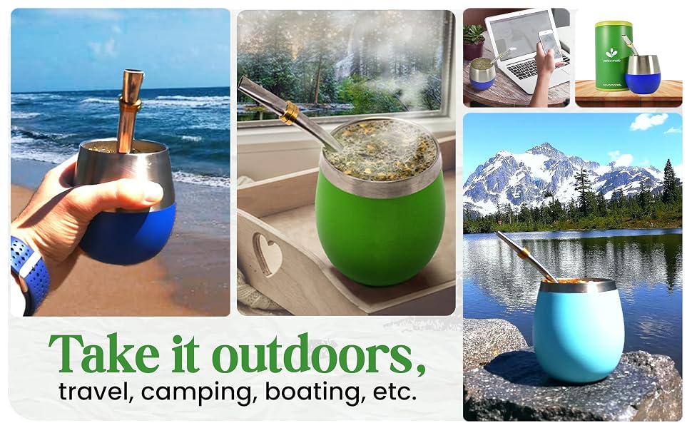 Have a Yerba Mate tea outdoors