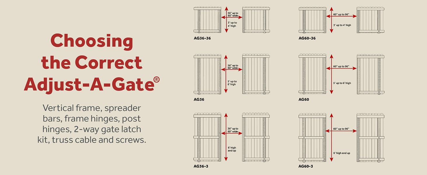 Adjust-A-Gate Steel Frame Gate Building Kit, 36&amp;#34;-60&amp;#34; Wide Opening Up To 7&amp;#39; High