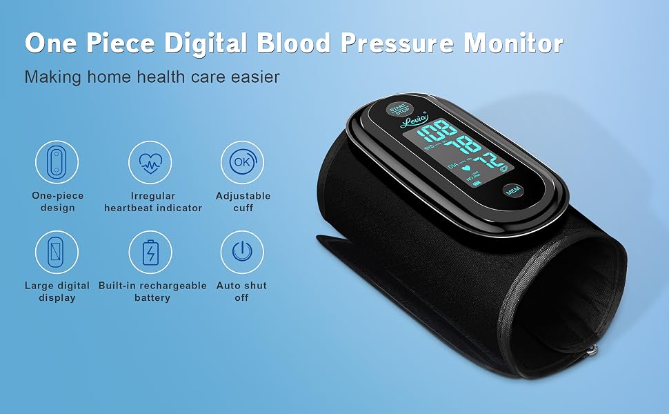 One Piece Digital Blood Pressure Monitor