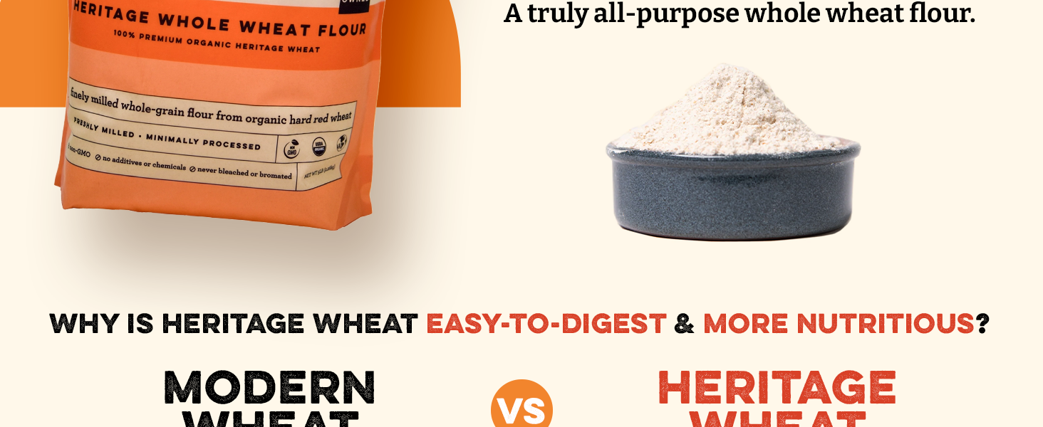 whole wheat flour, whole wheat flour for bread, heritage wheat flour, organic whole wheat flour