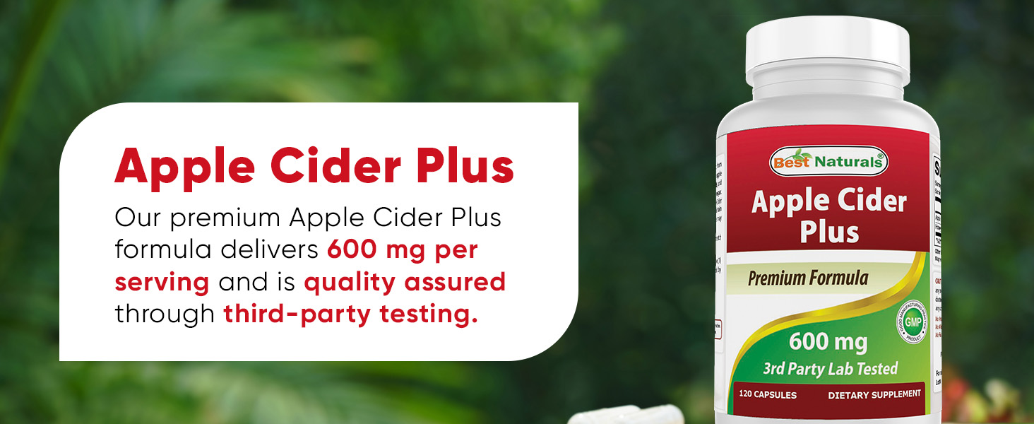 Best Natural Apple Cider Plus 600 mg 120 Caspsule