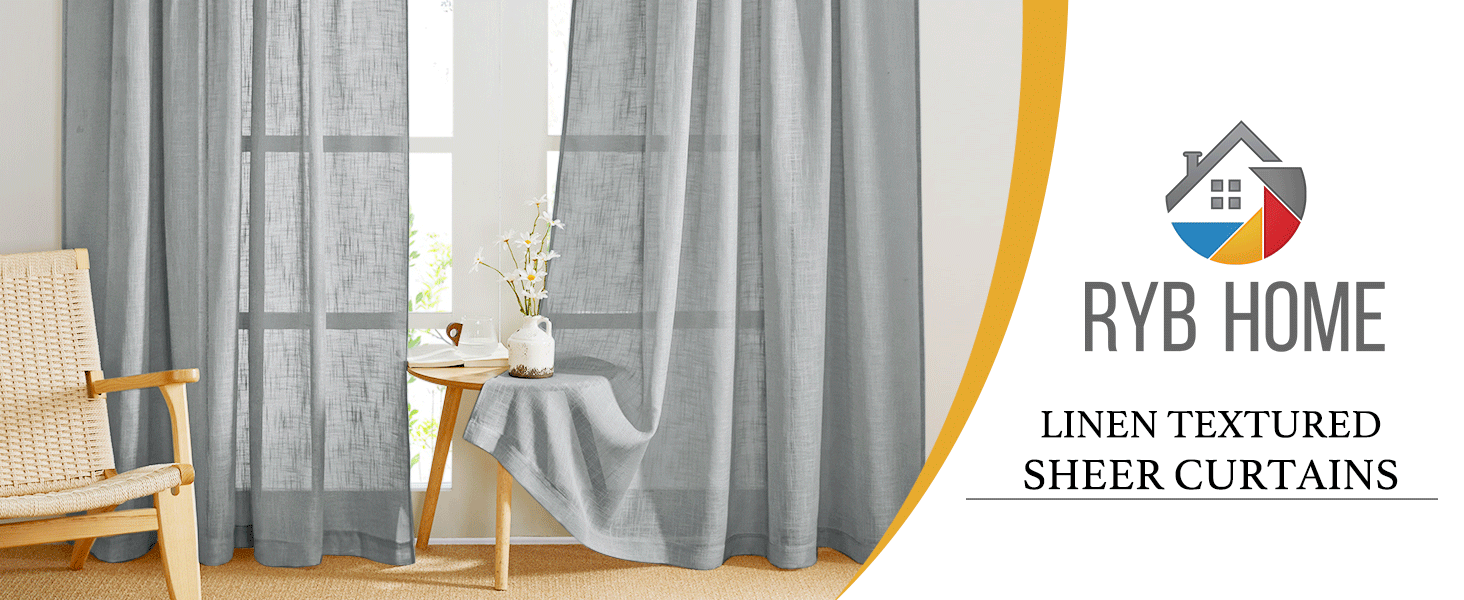 linen sheer curtains faux semi 84 inches long