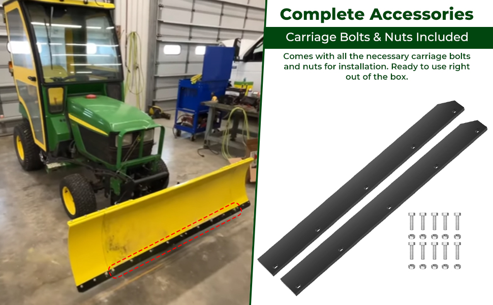 1/2&amp;#34; Poly Cutting Edge Scraper Bar- Replacement for John Deere 54&amp;#34; Front Mount Snow Blade Plow