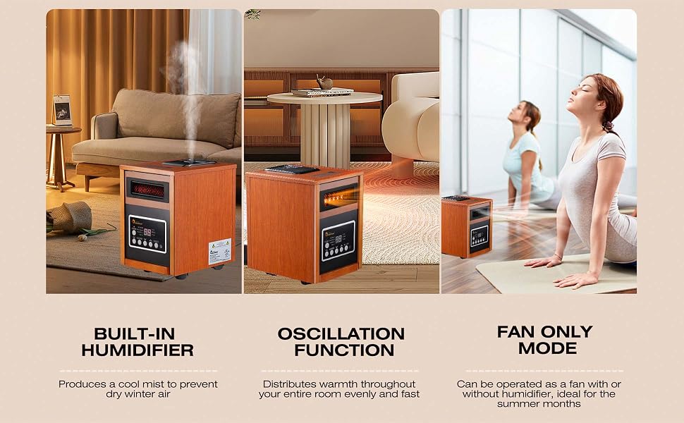 Built-In Humidifier Oscillation Fan Only Mode Function