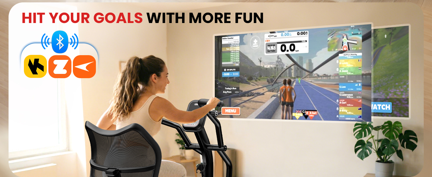 Connect to the mobile app via Bluetooth and enjoy your workout