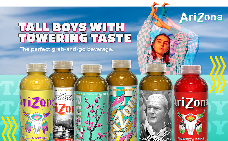 ARIZONA ICED TEA JUICE COCKTAIL NATURAL FLAVORS GREAT TASTING BEVERAGE LEMON GREEN TEA ARNOLD PALMER