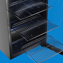 An empty Beverage Cooler with 3 adjustable shelves