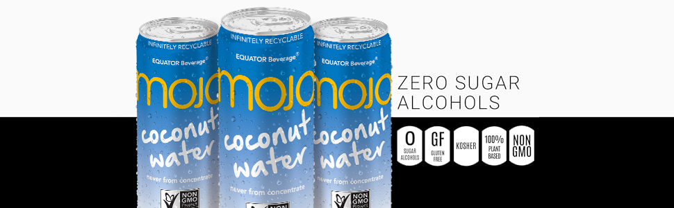 MOJO Zero Sugar Sports Drink, Coconut Water Electrolytes &amp; Vitamins, 12 Pack